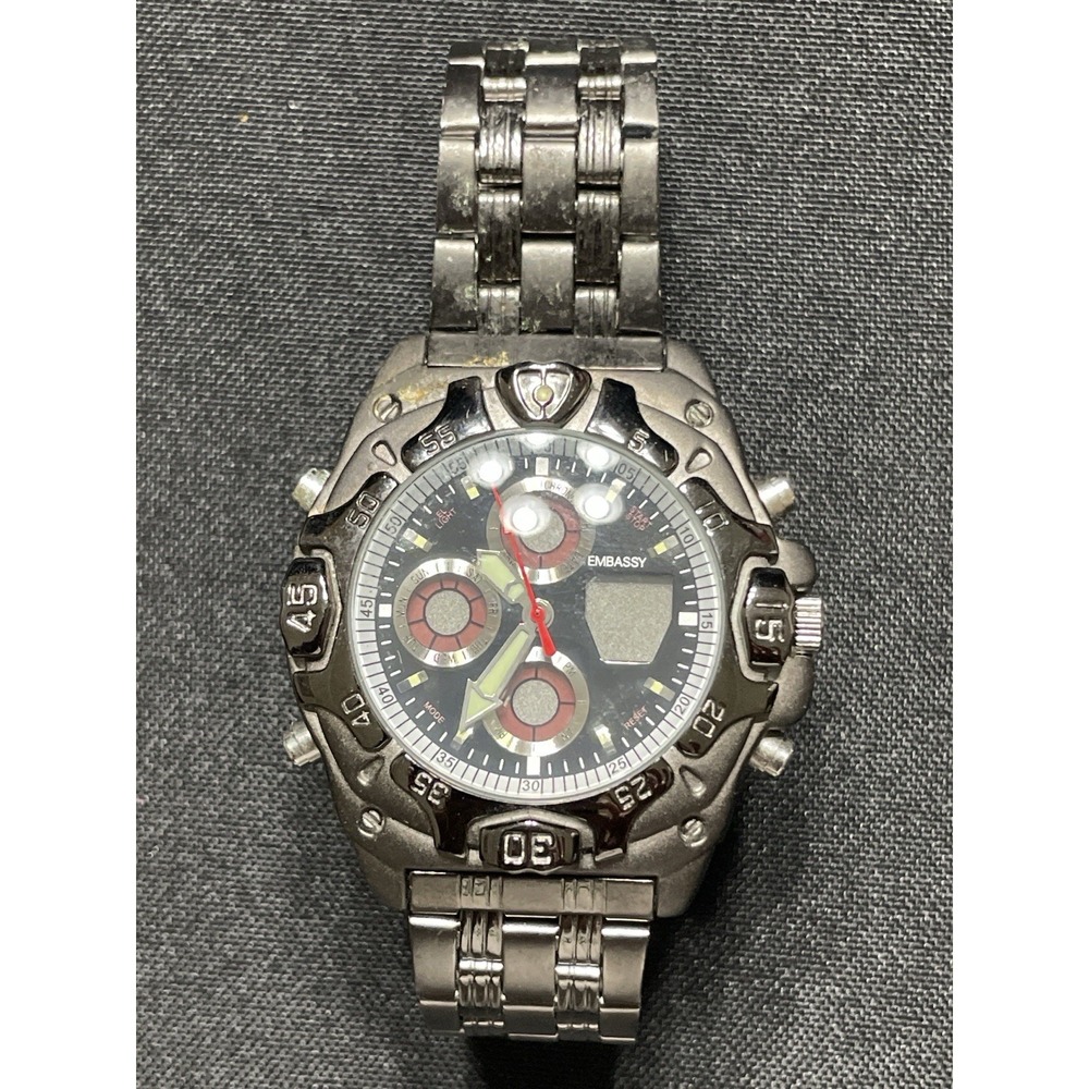 Embassy GM9097M Chronograph Watch – Japan Movement – As-Is for Parts/Repair